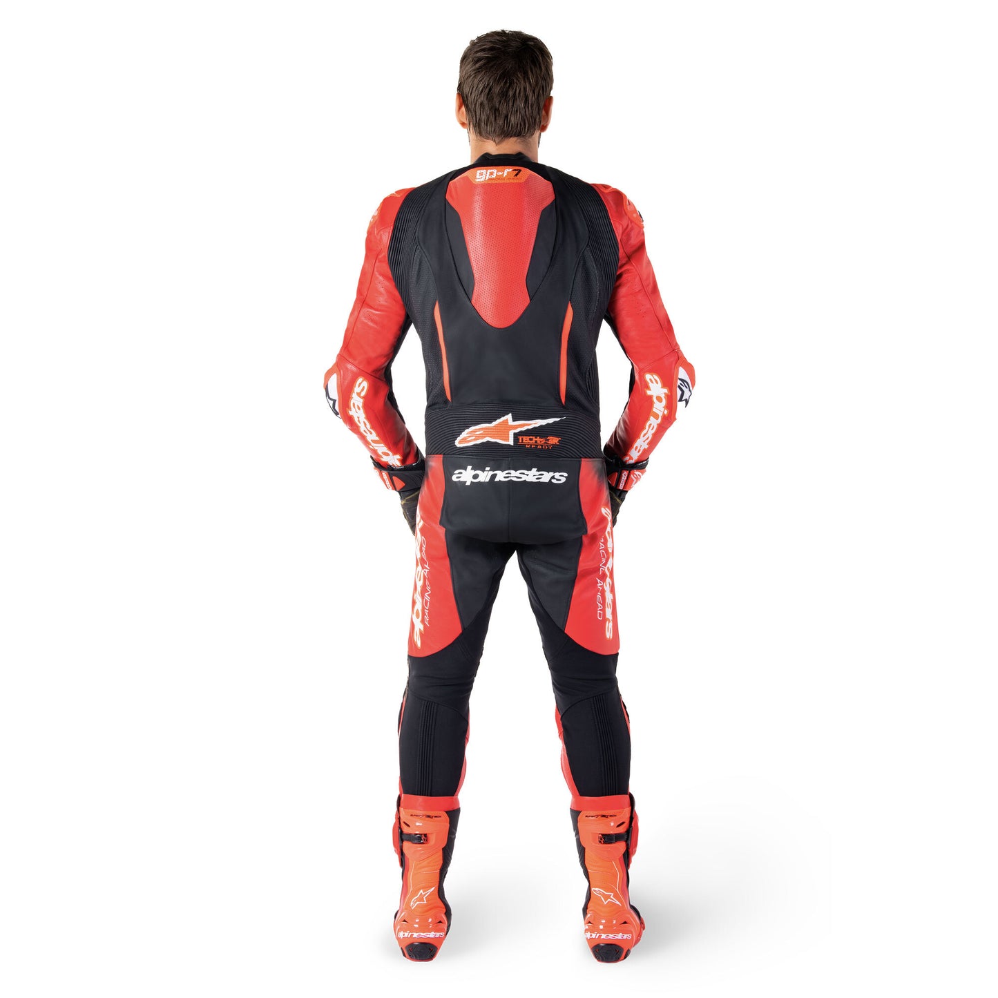 Alpinestars GP-R7 1 Pc Leather Suit Black Mid Red
