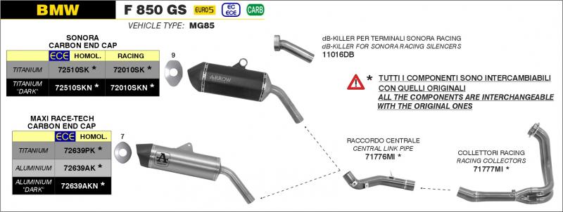 ARROW EXHAUST WITH CARBY END CAP
