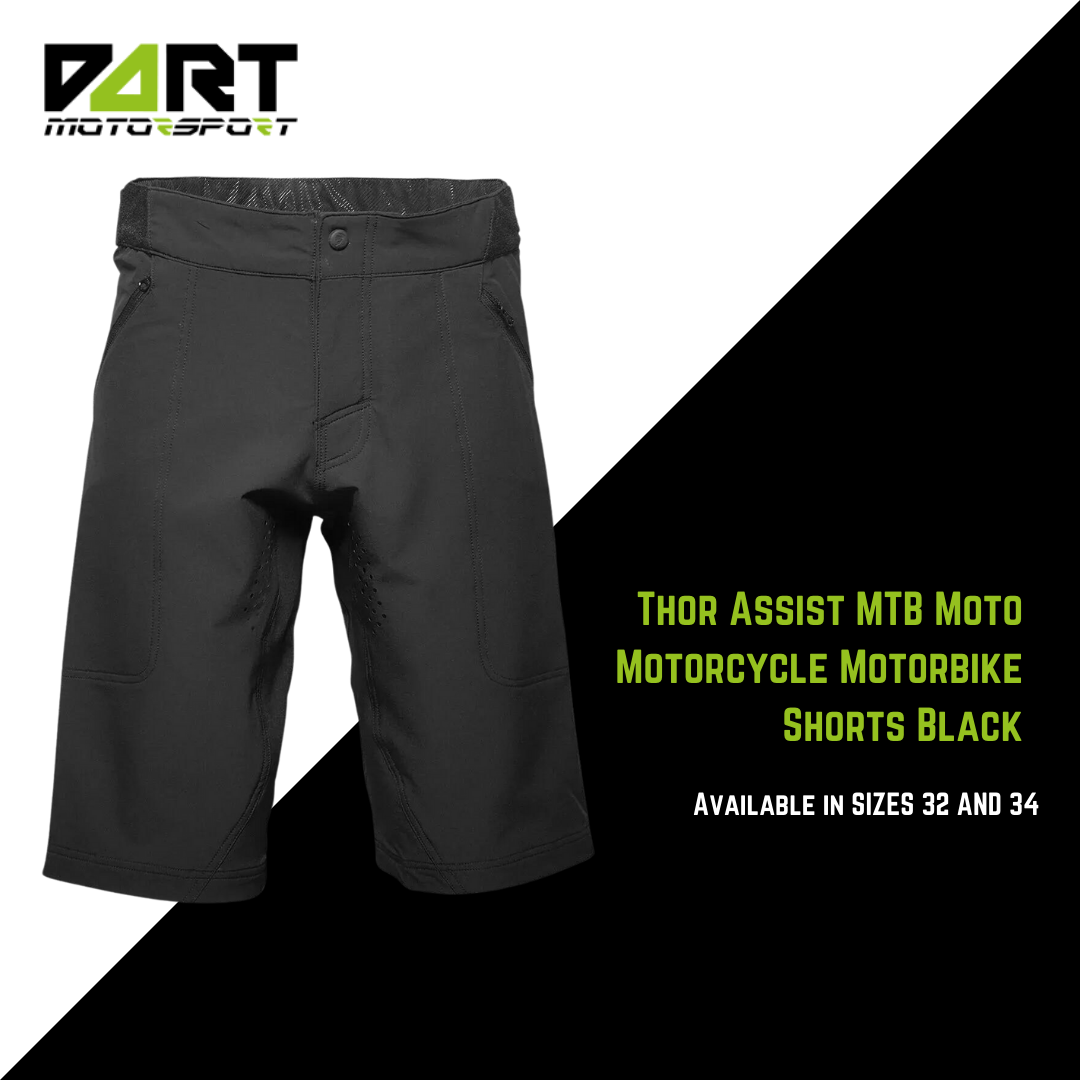 Thor Assist MTB Moto Motorcycle Motorbike Shorts Black