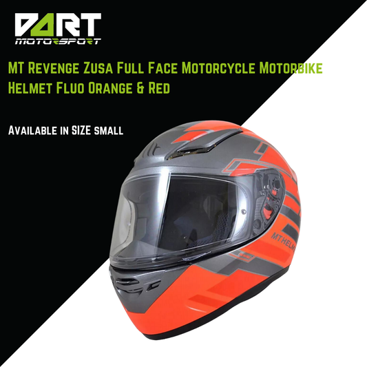 MT Revenge Zusa Full Face Motorcycle Motorbike Helmet Fluo Orange & Red