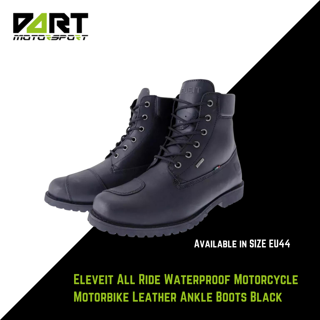 Eleveit All Ride Waterproof Motorcycle Motorbike Leather Ankle Boots Black