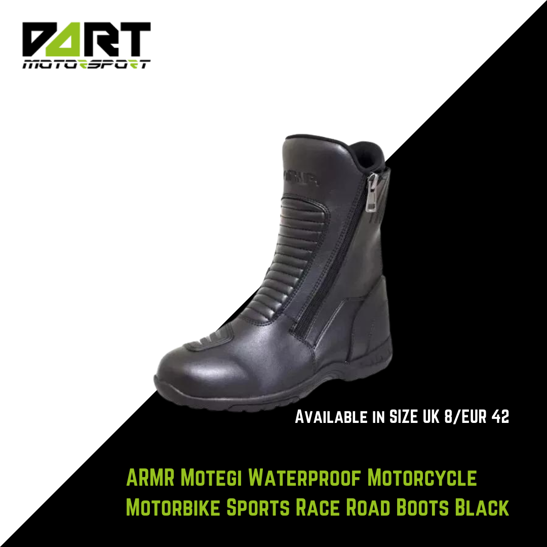 ARMR MOTO OWARA Waterproof Motorcycle Motorbike Touring Boots BLACK EUR 42/UK 8